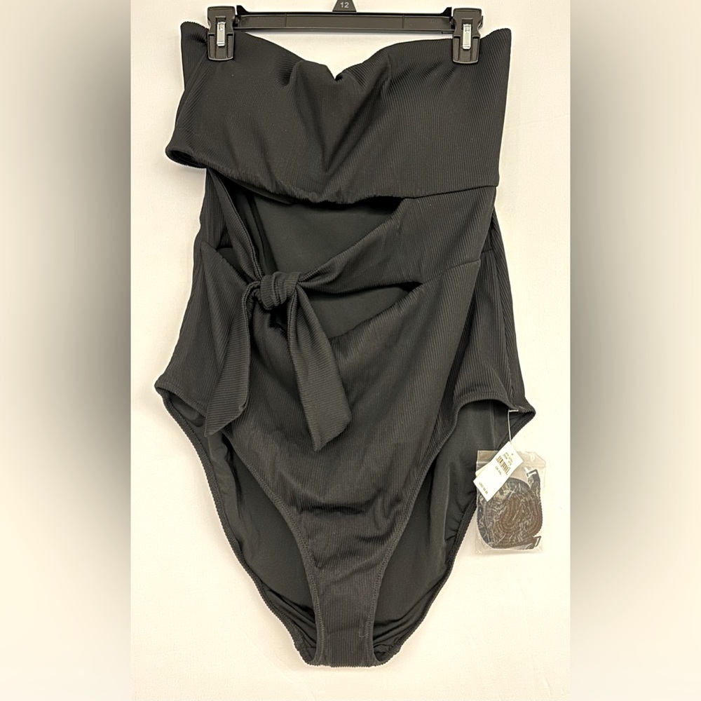 NWT Aerie, Black Strapless Swimsuit, Size XXL